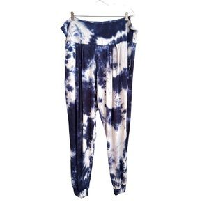 Macys White Mark Women’s Harem Pants Size 3x Blue & White Tie-Dye High Rise